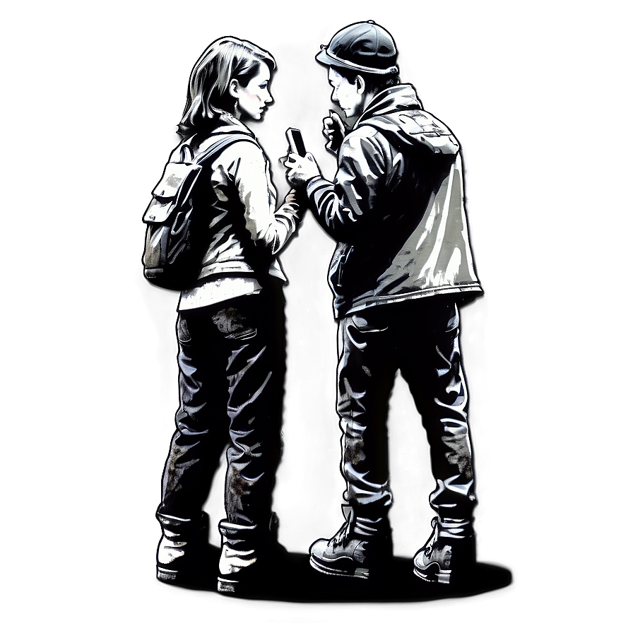 Banksy Mobile Lovers Png Poo PNG