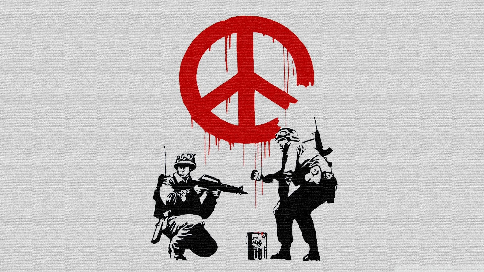 Banksy Peace Symbol Art Wallpaper
