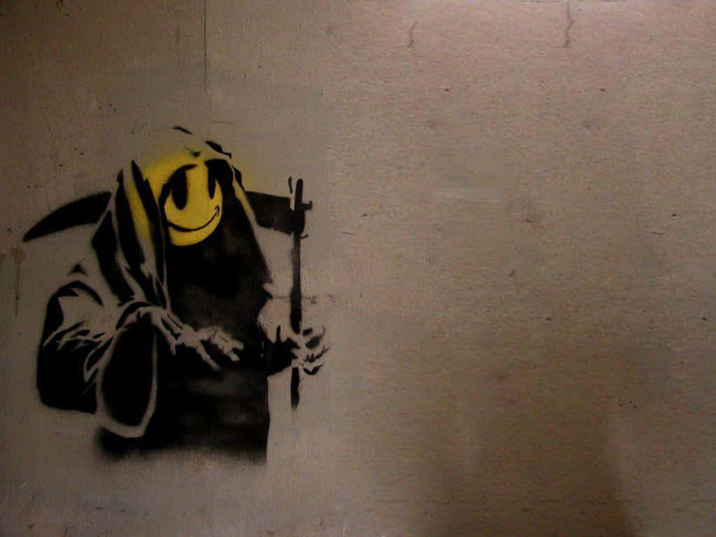 Diekunst Von Banksy Verbreitet Hoffnung Und Freude.