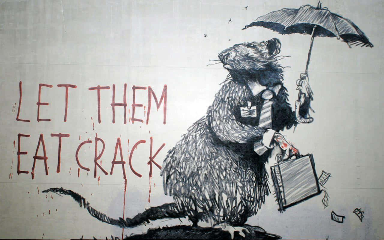 "Banksy's 'Bombing Middle England' painting in London.
