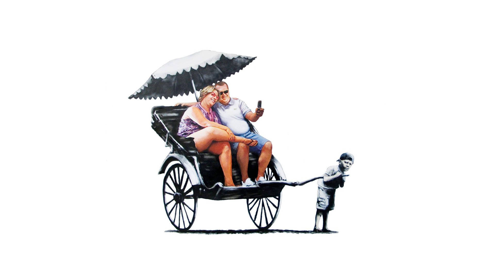 Banksy Rickshaw Wallpaper