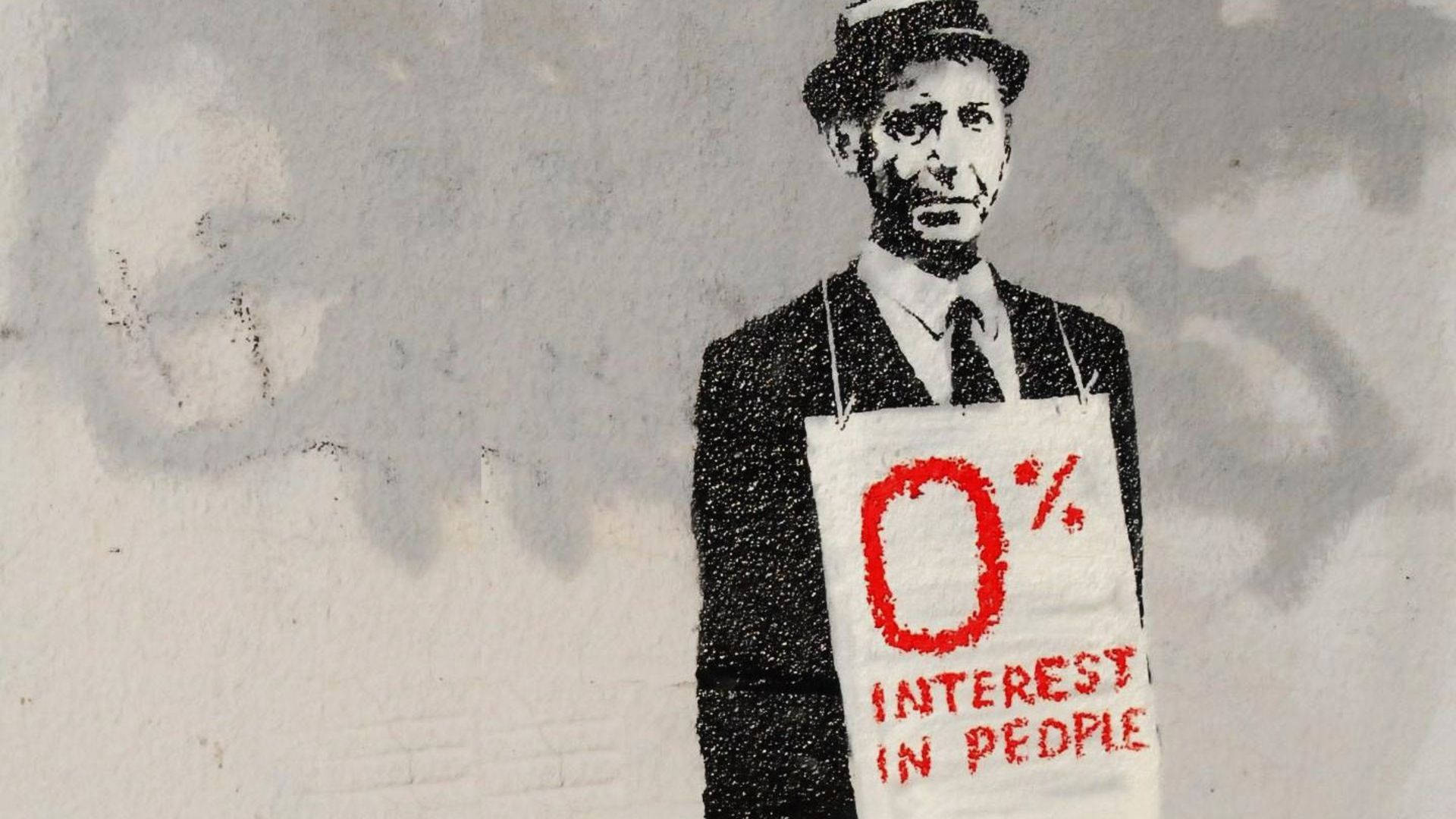 Banksy Zero Interest In People Wallpaper