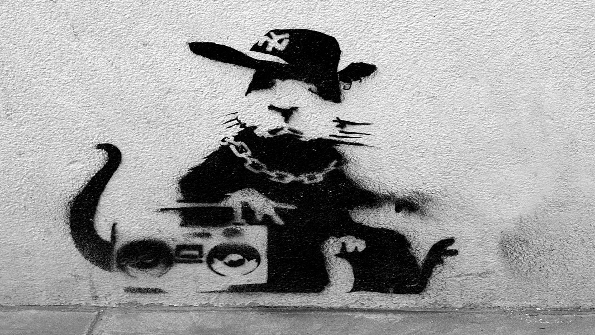 Banksy’s Gangsta Rat Wallpaper