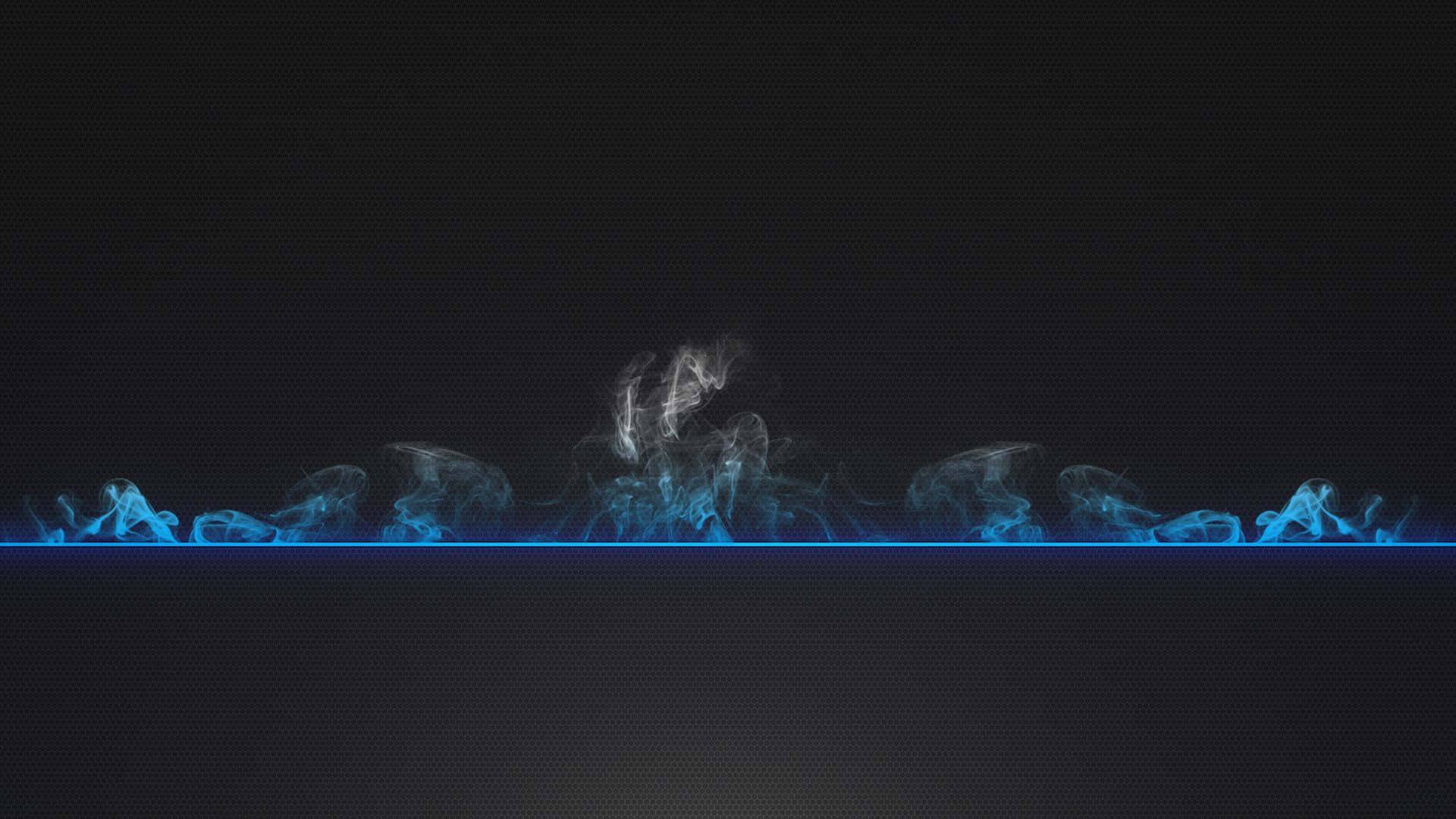 Blue Line With Smoke Banner Background