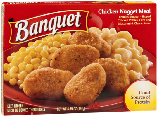 Banquet Chicken Nugget Meal Frozen Dinner Box PNG