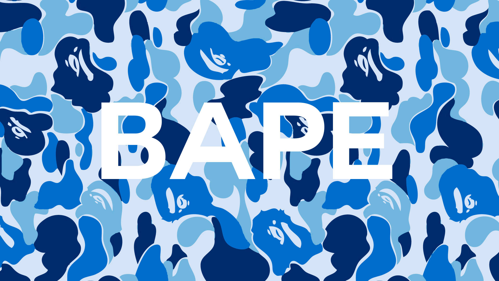 Bape Blue Name Logo Wallpaper