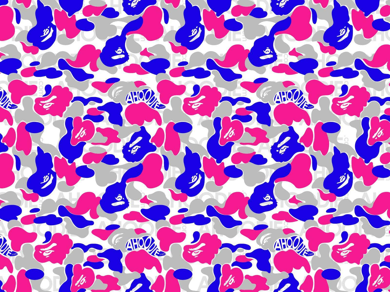 Baperosa Und Blau Camo Muster Wallpaper