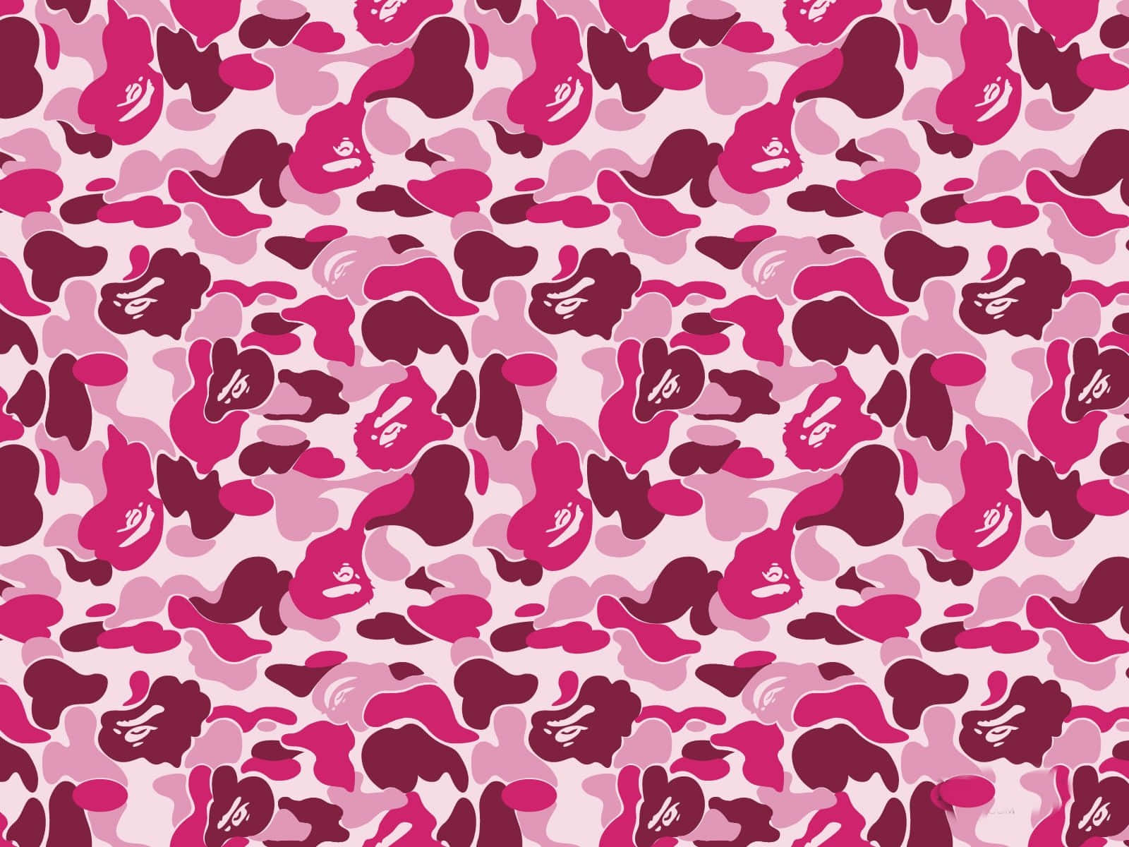 Bape Pink Shades Camo Pattern Wallpaper