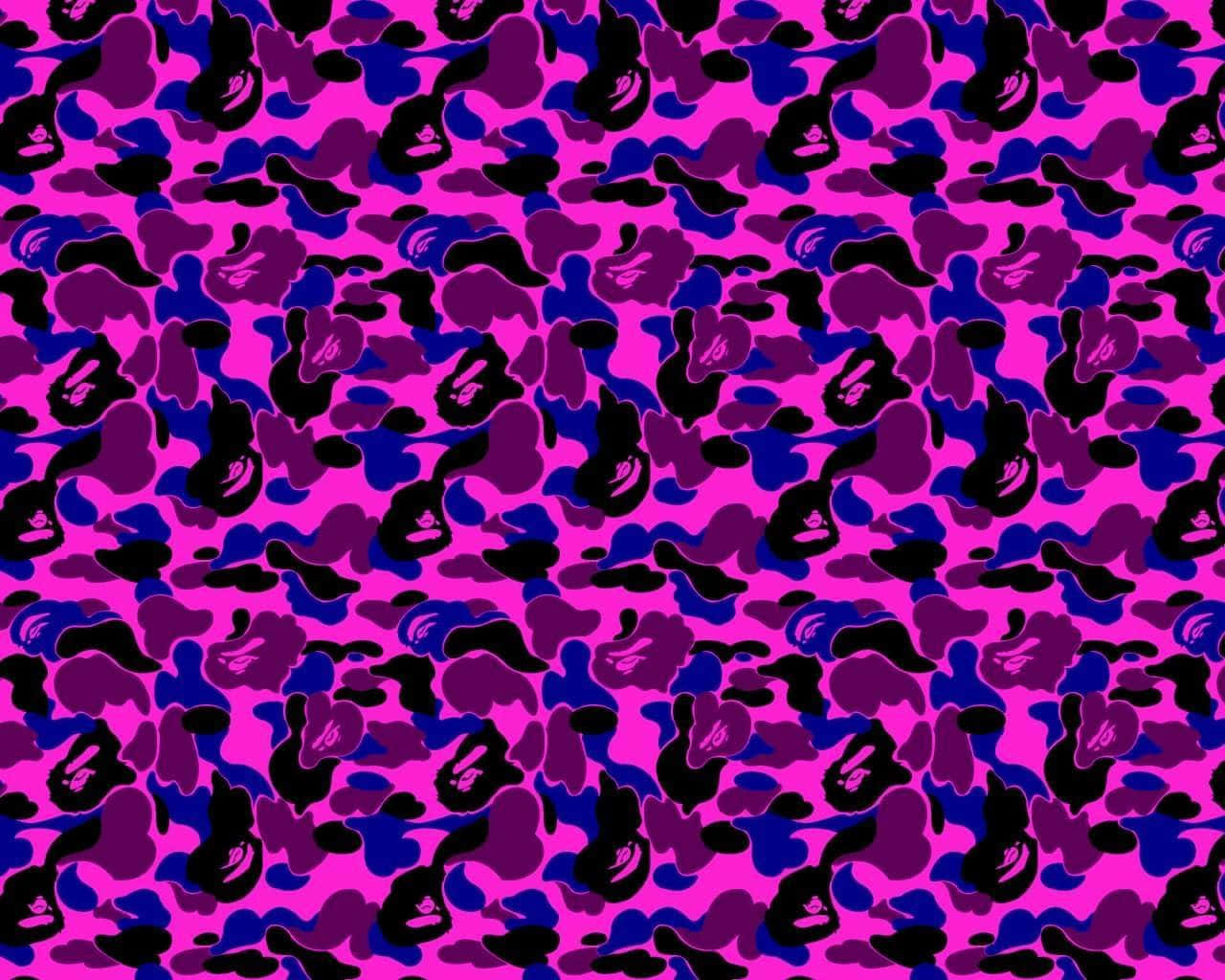 BAPE Purple Shades Camo Mønster Tapet. Wallpaper