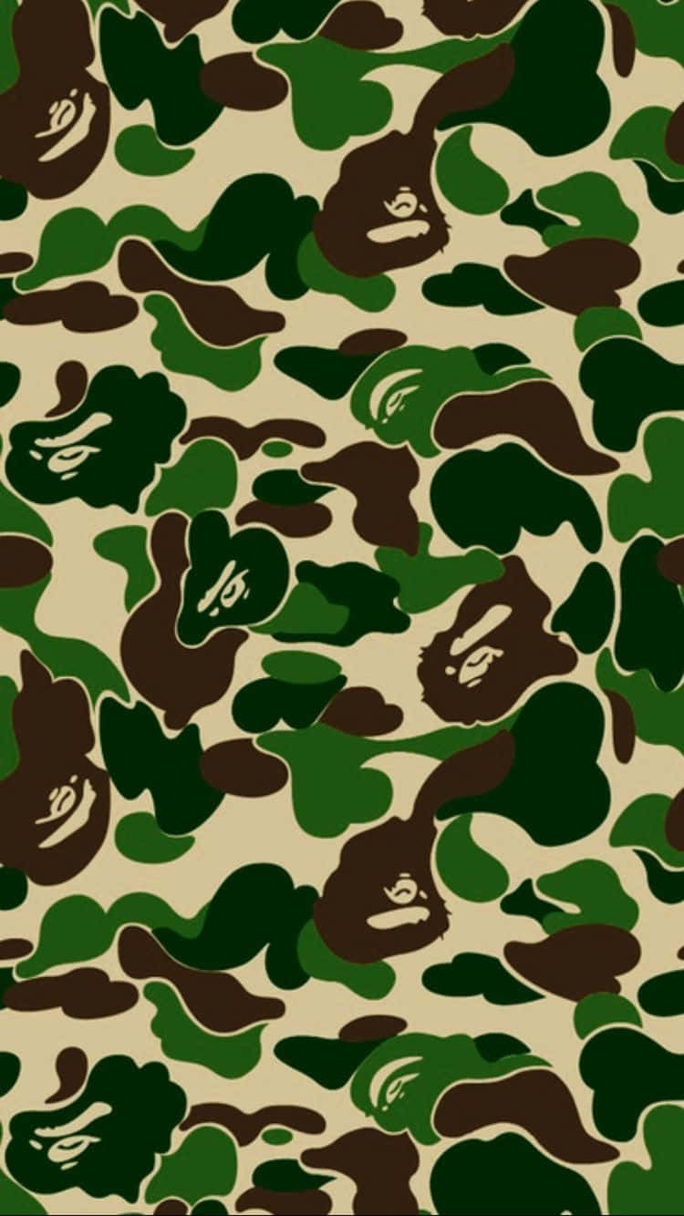 A Camouflage Pattern With Brown And Green Colors Wallpaper