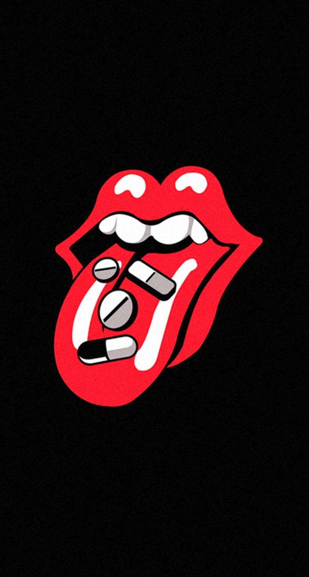 Logoen for The Rolling Stones med en rød tunge Wallpaper