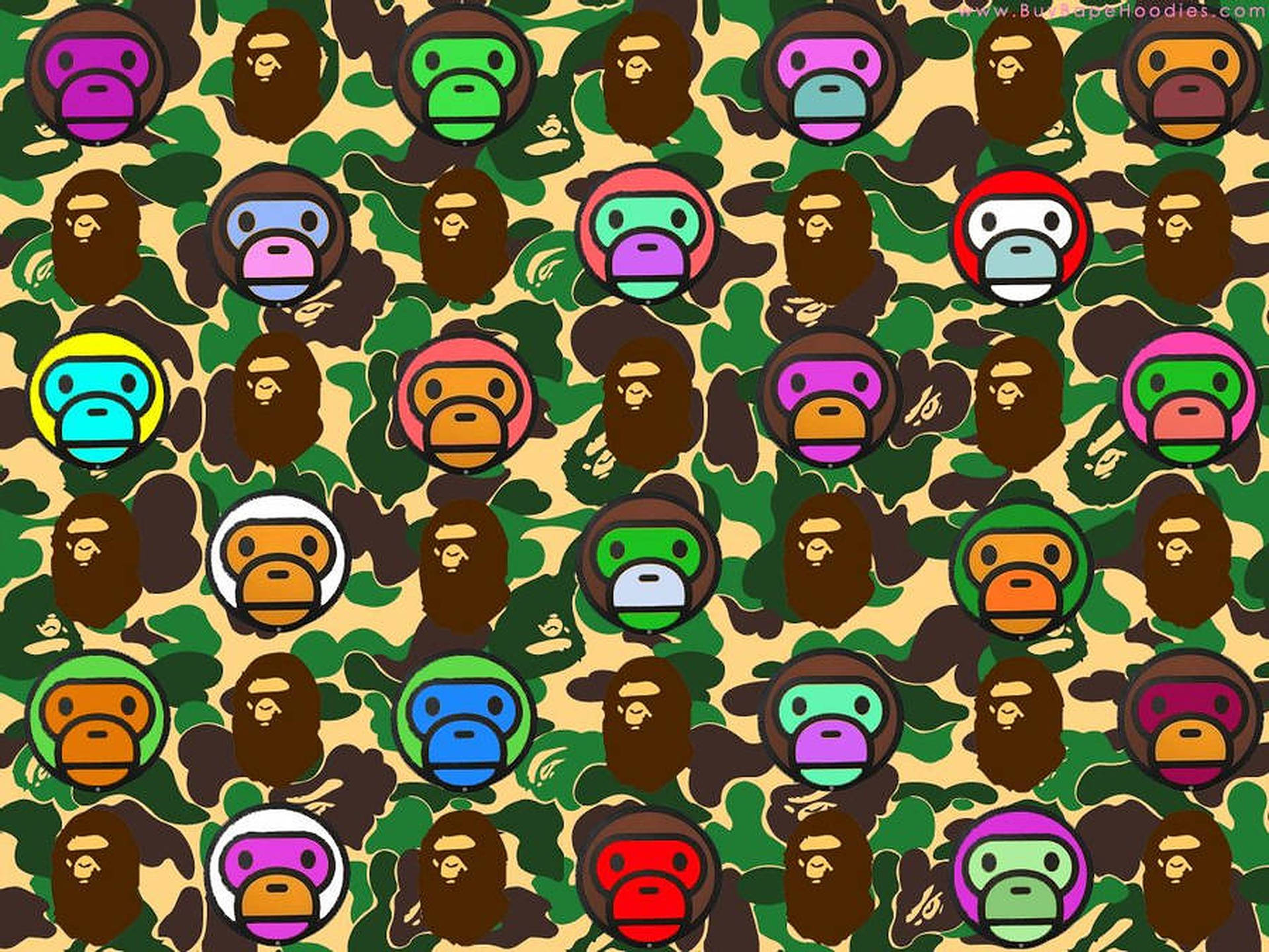 Download AmazingBape Colorful Head Logo Wallpaper
