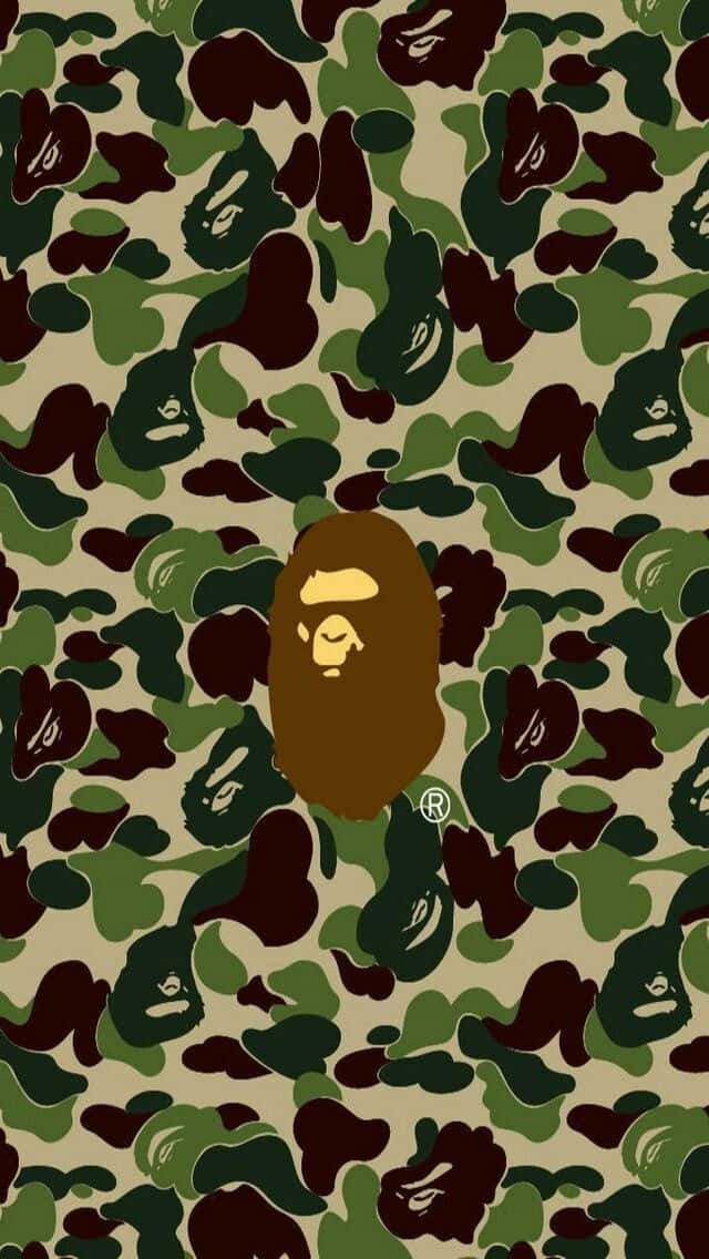 Fåen Cool Camouflage-look Med Bape Iphone 6. Wallpaper