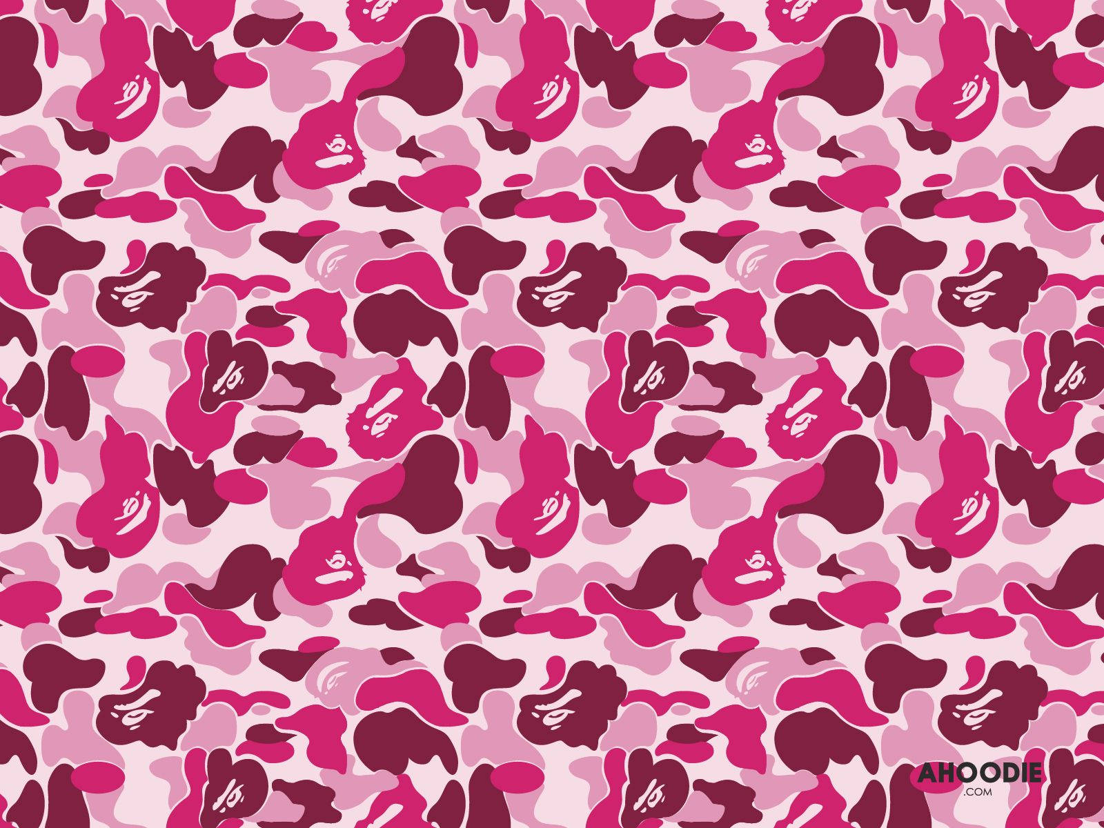 Bape Pink Camo Pattern Background