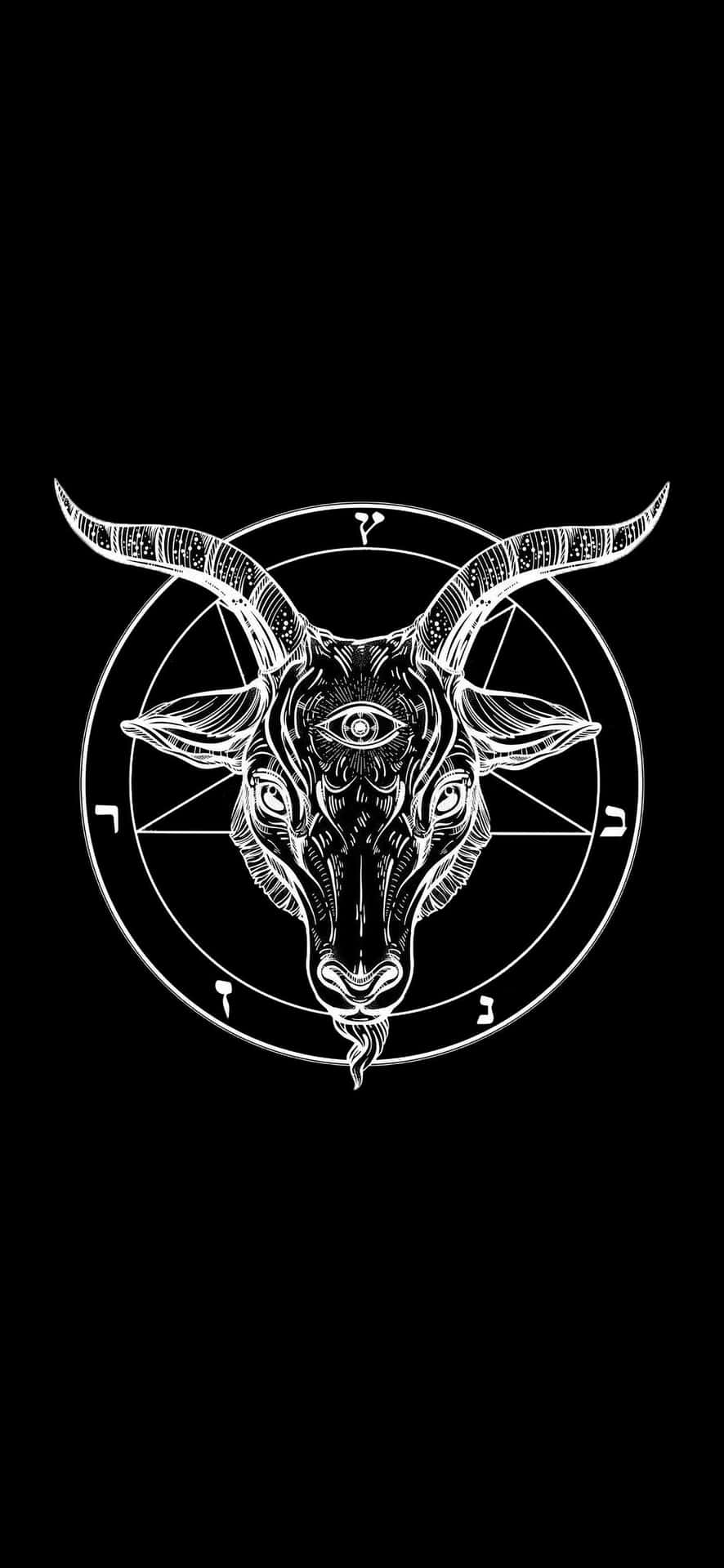 Baphomet Symbol Black Background Wallpaper