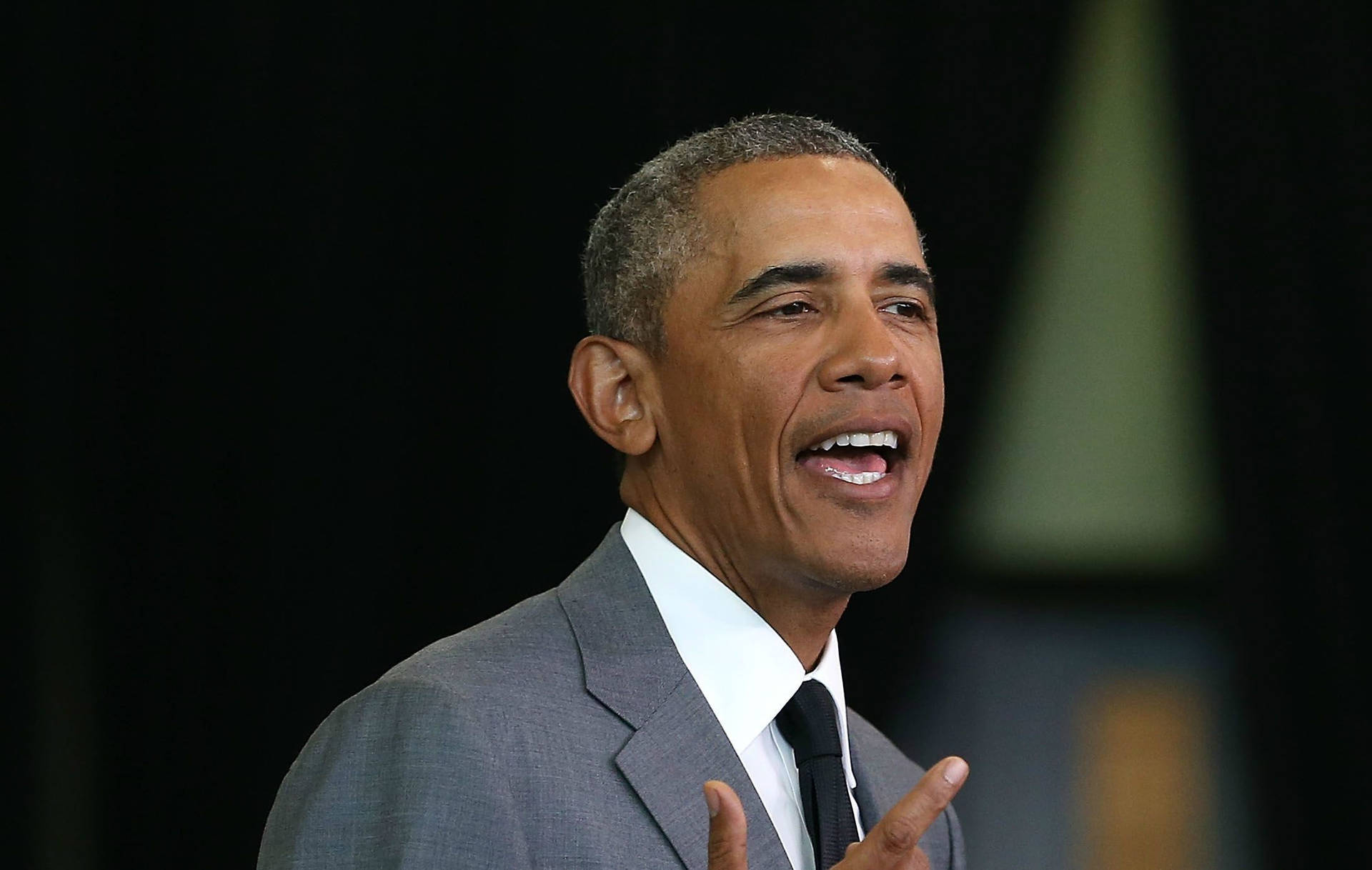 Barack Obama In Light Grey Suit