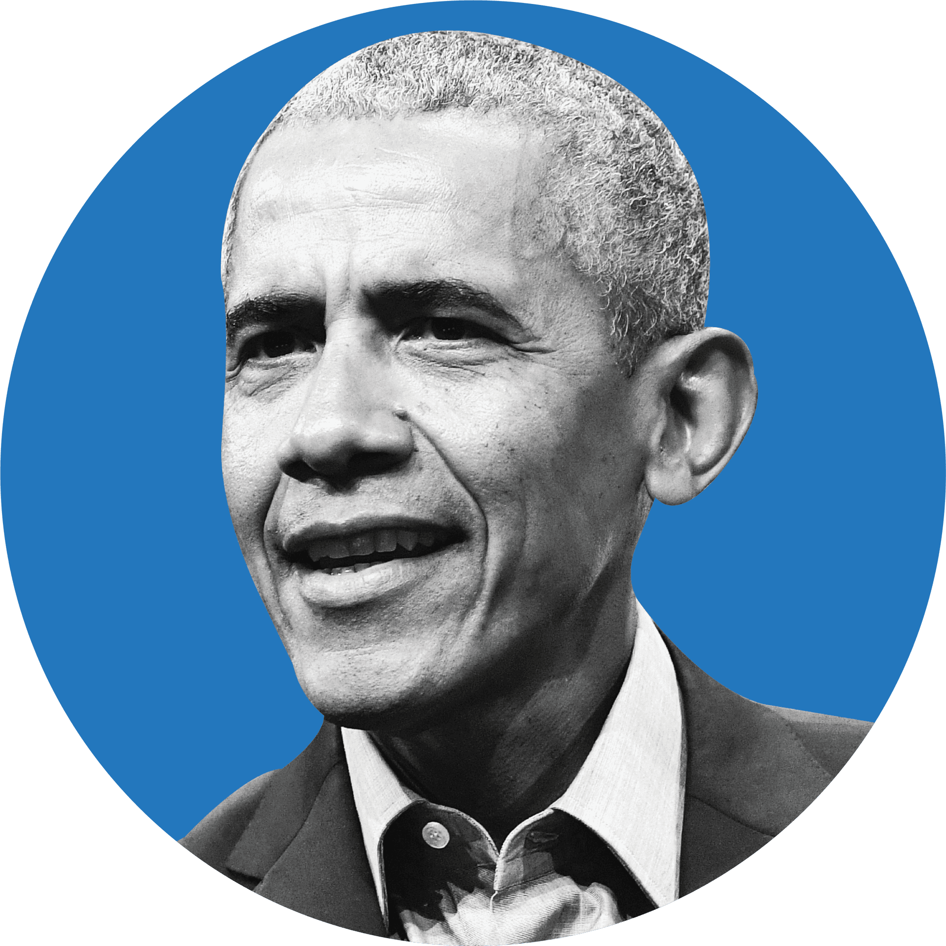Barack Obama Portrait Blue Background PNG