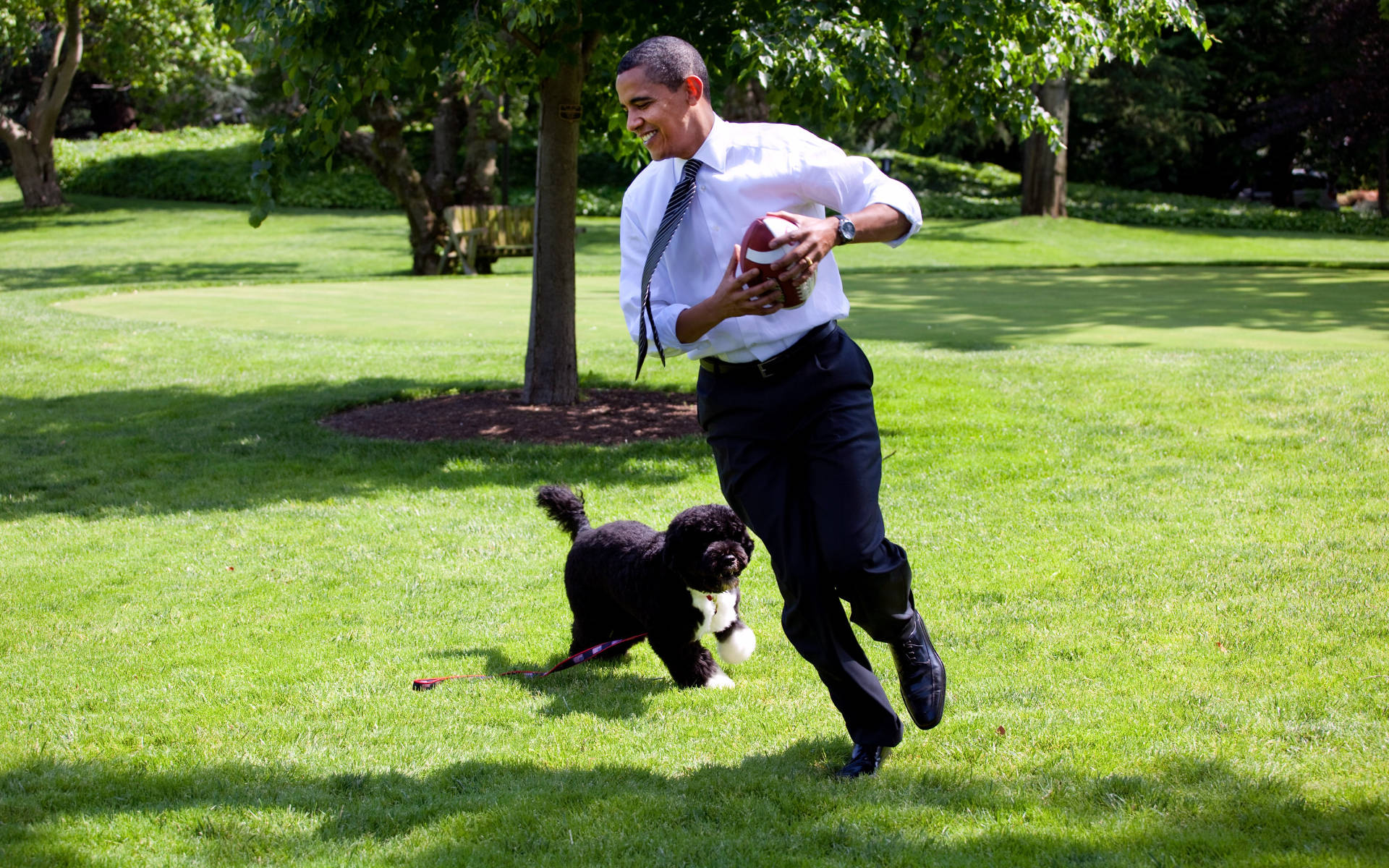 Barack Obama Running In Field