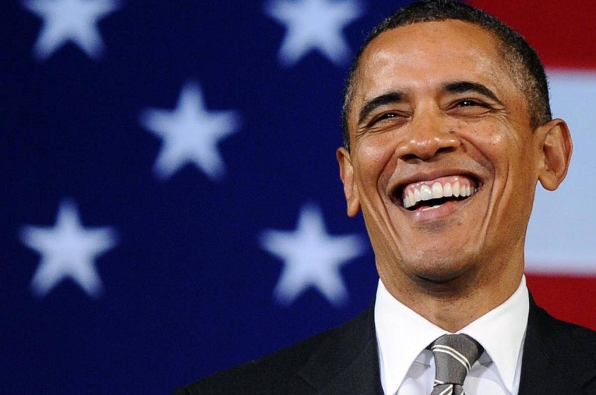 Barack Obama Smiling Candid Shot
