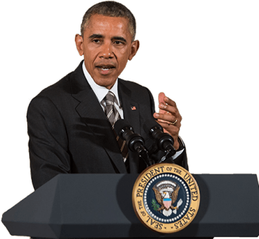 Barack Obama Speakingat Podium PNG
