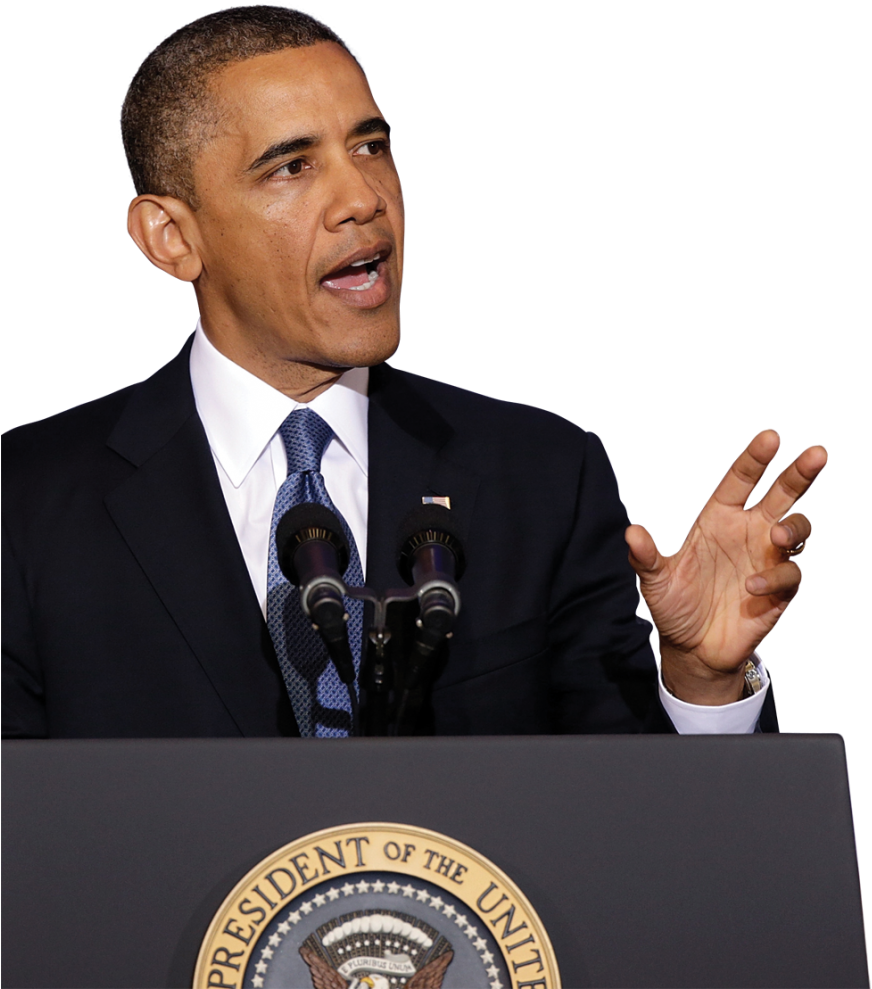 Barack Obama Speakingat Podium PNG
