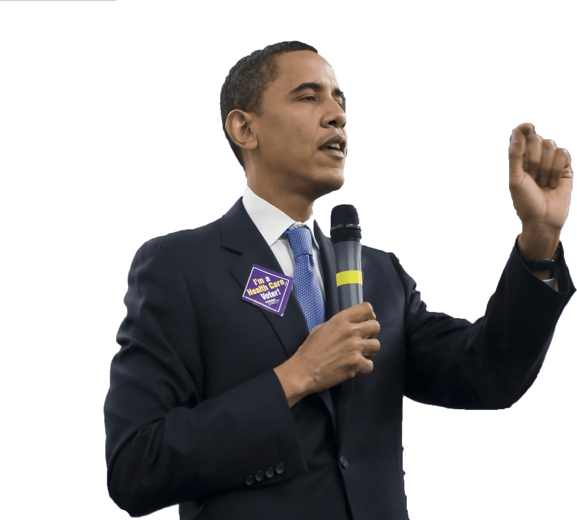 Barack Obama Speakingwith Microphone PNG