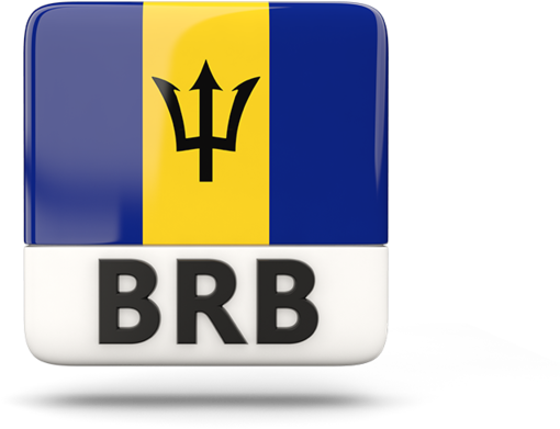 Barbados Flag Button Icon PNG