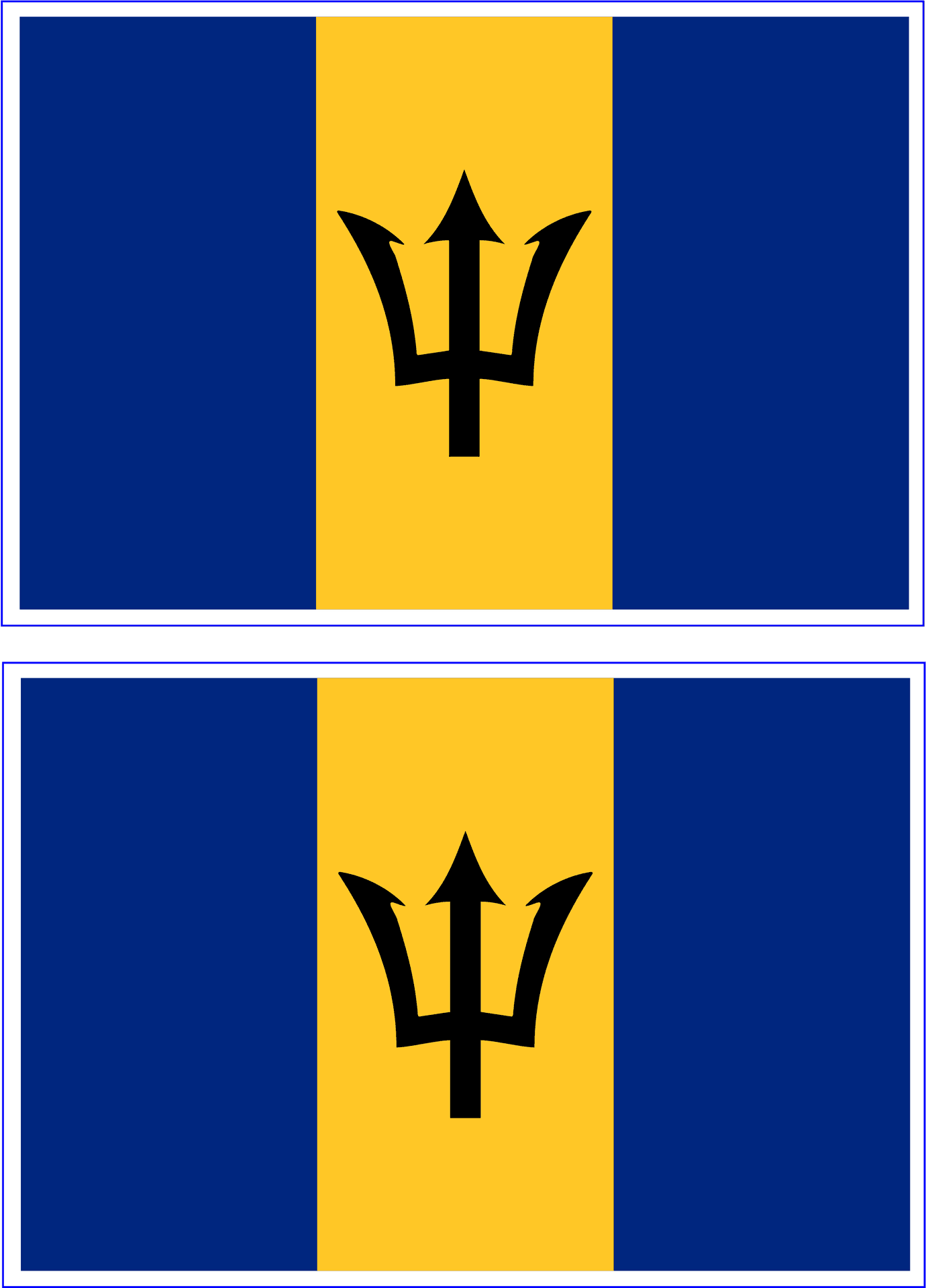 Barbados Flag Design PNG