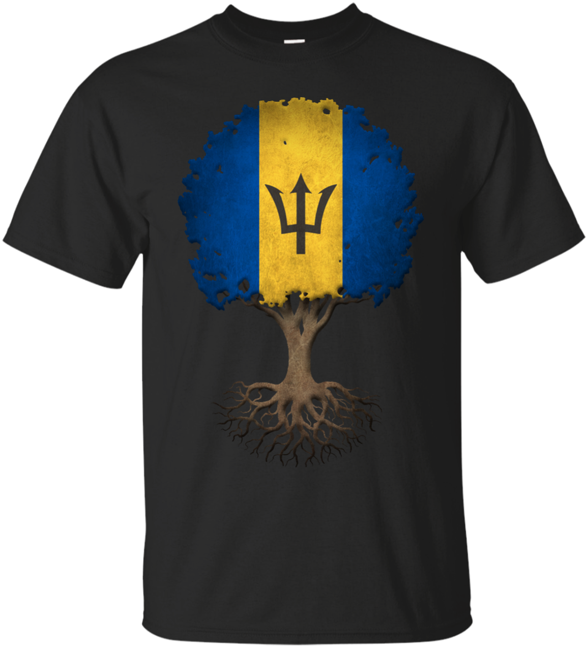 Barbados Flag Tree Roots T Shirt Design PNG