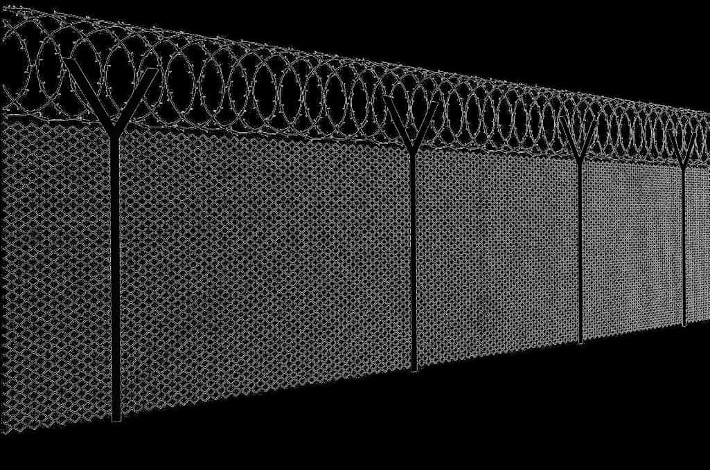 Barbed Wire Fence Security Barrier PNG