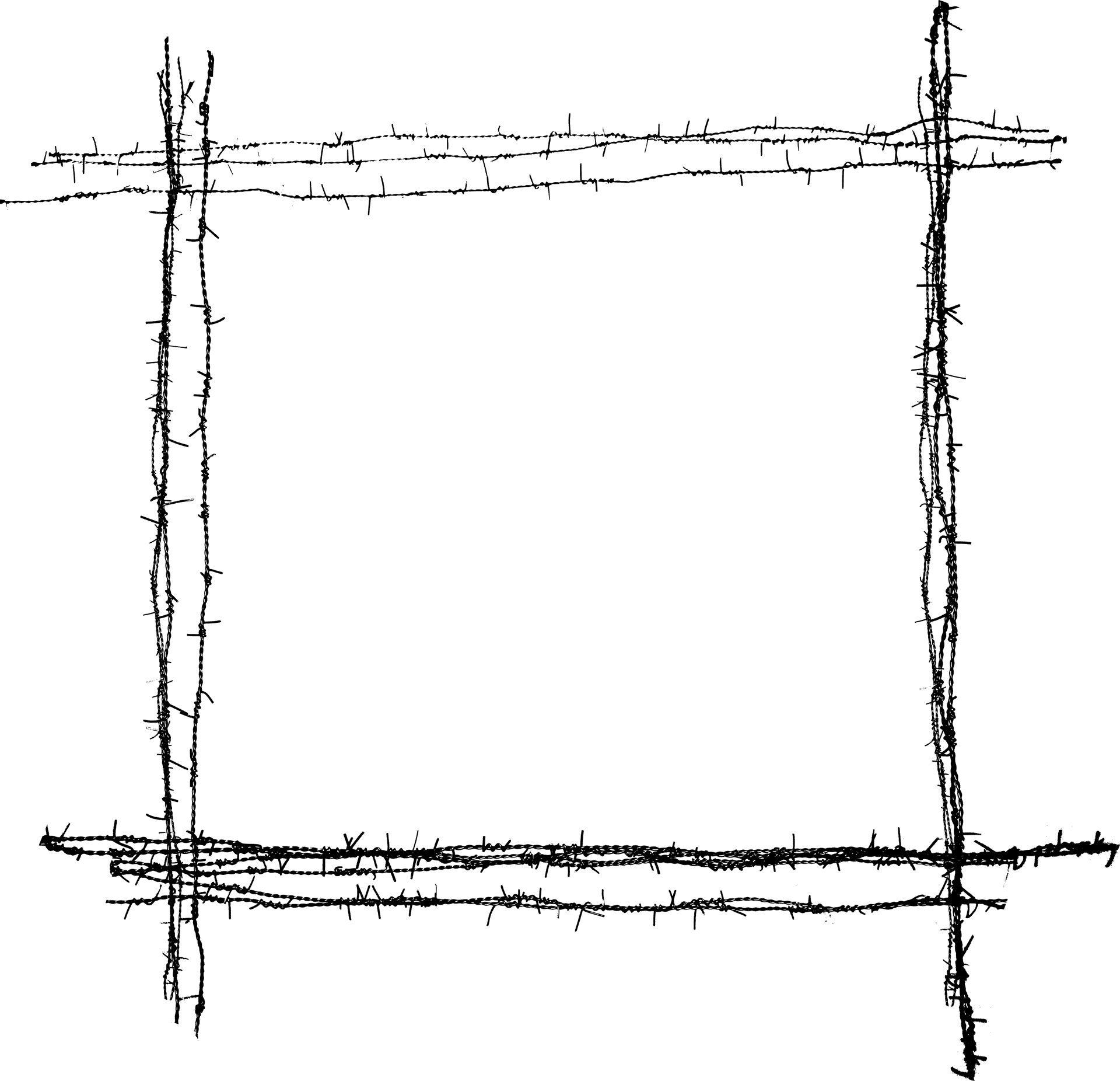 Barbed Wire Frame Sketch PNG