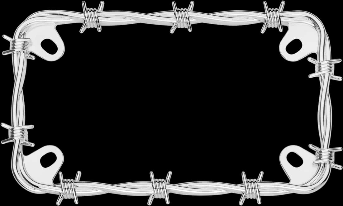 Barbed Wire Frameon Black Background PNG