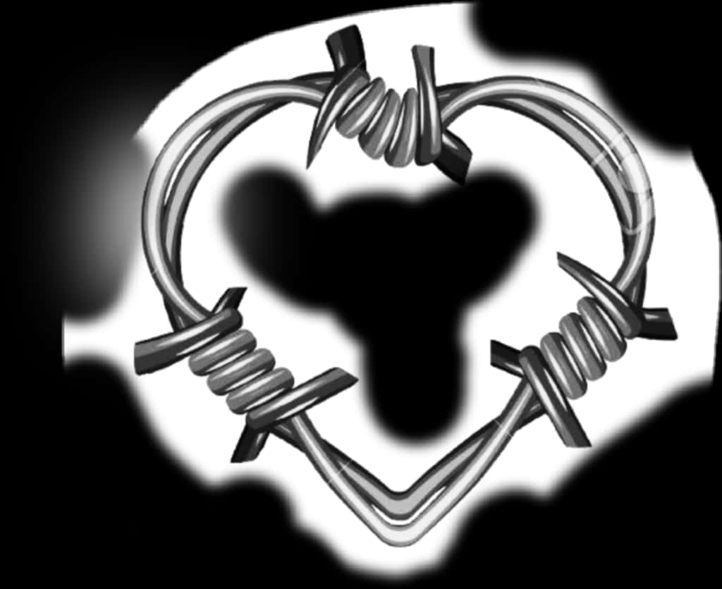 Barbed Wire Heart Graphic PNG