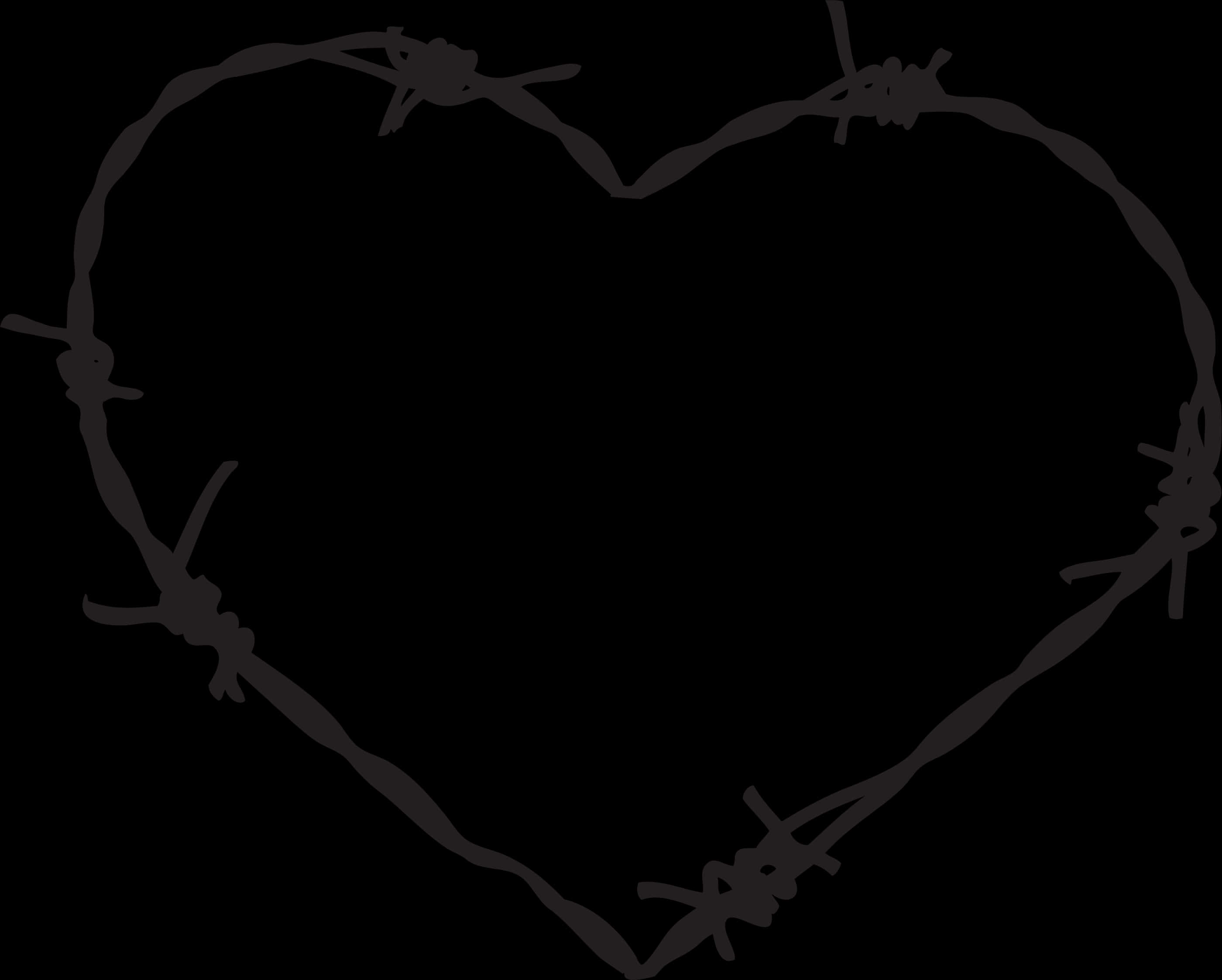 Barbed Wire Heart Silhouette PNG