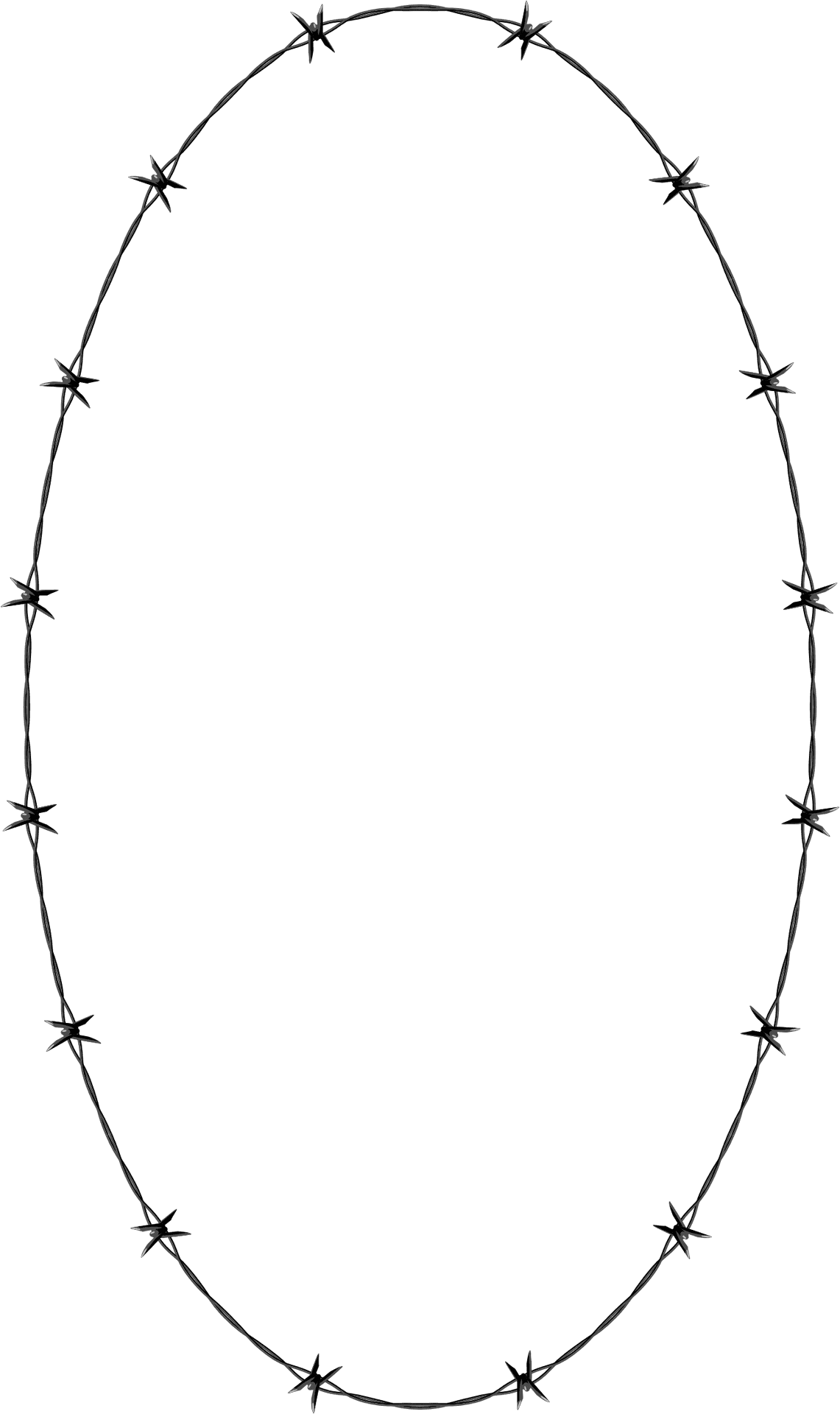 Barbed Wire Oval Frame PNG