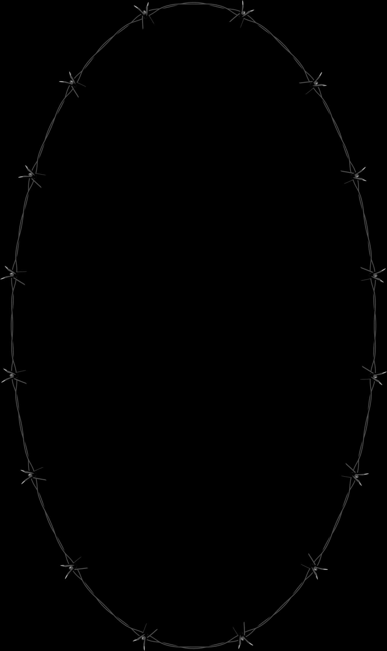 Barbed Wire Oval Frame PNG