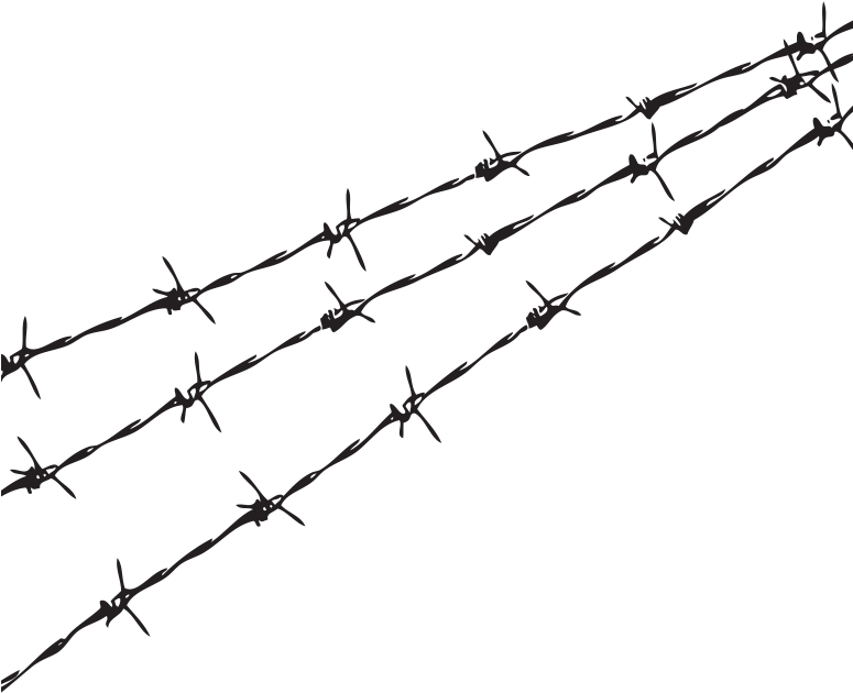 Barbed Wire Silhouette Against Sky PNG