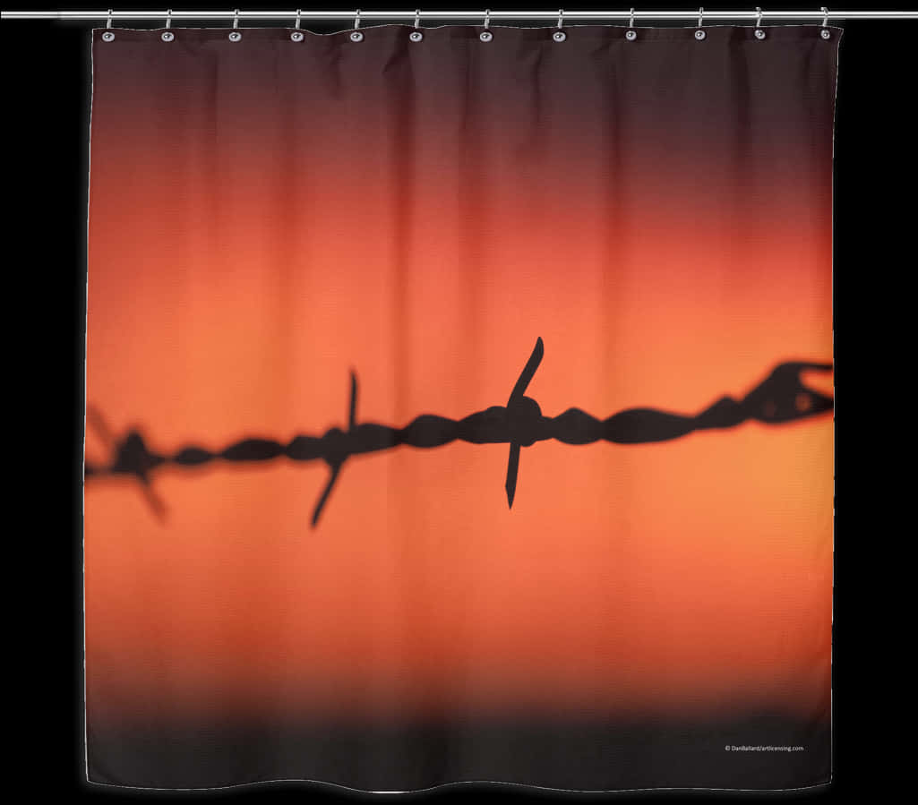 Barbed Wire Silhouette Sunset PNG