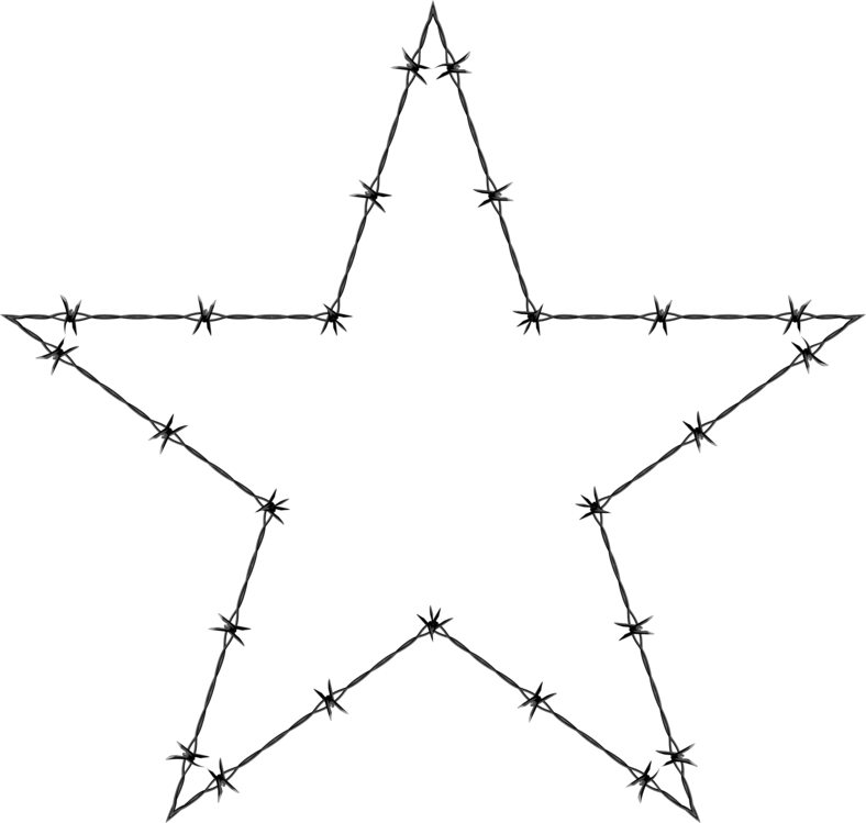 Barbed Wire Star Pattern PNG