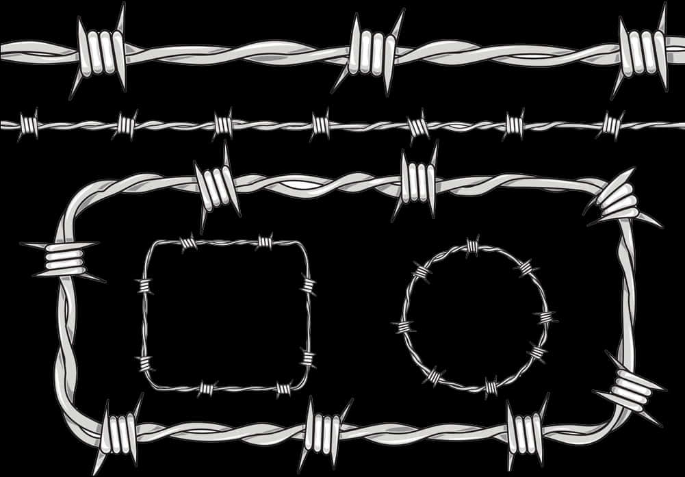 Barbed Wire Variations Graphic PNG
