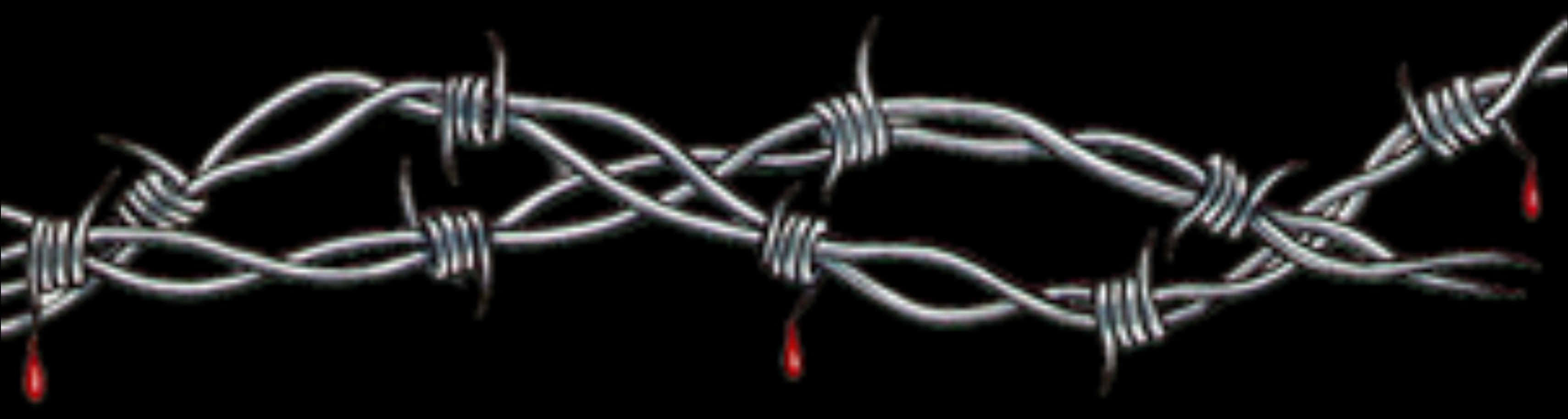 Barbed Wirewith Blood Drops PNG