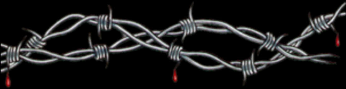 Barbed Wirewith Blood Drops PNG