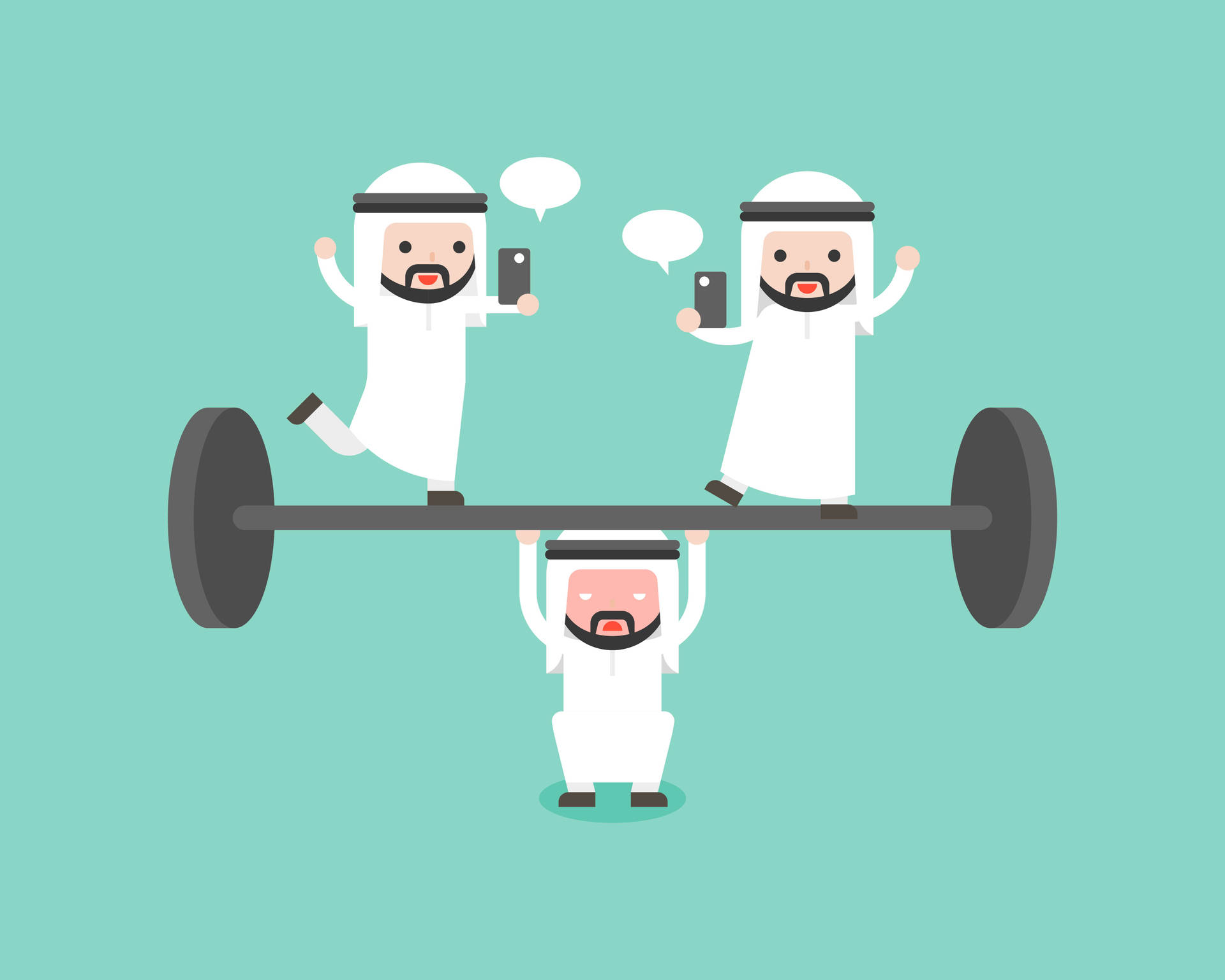 Traditional men lifting barbells in a gym Wallpaper