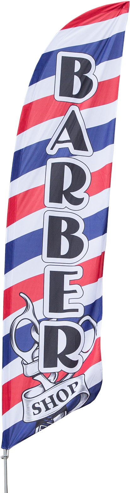 Barber Shop Flag Design PNG