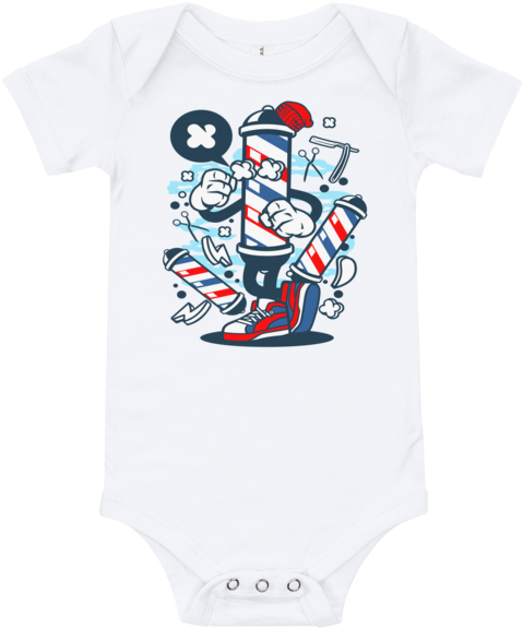 Barbershop Themed Baby Onesie PNG