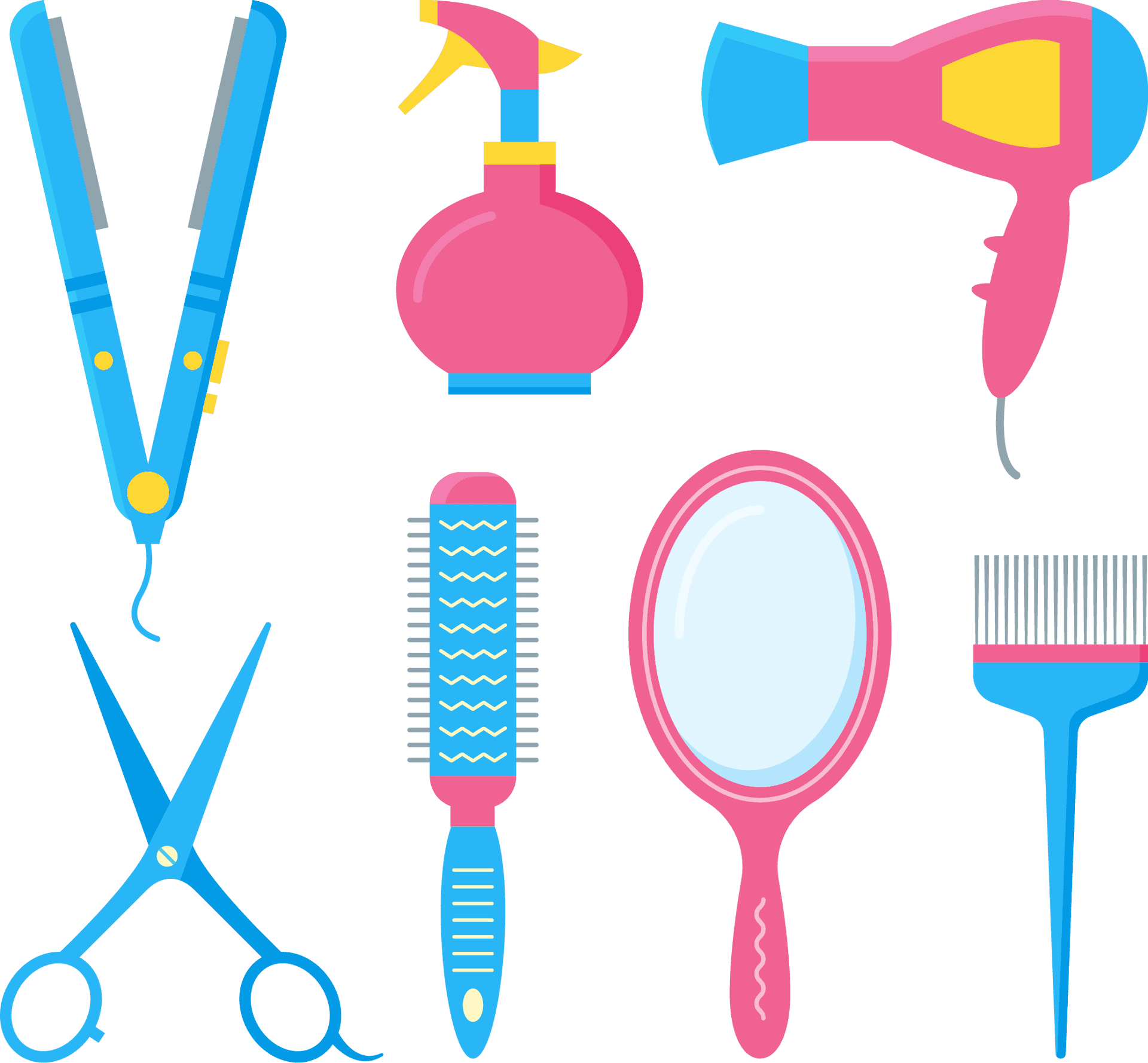 Barbershop Tools Vector Illustration PNG
