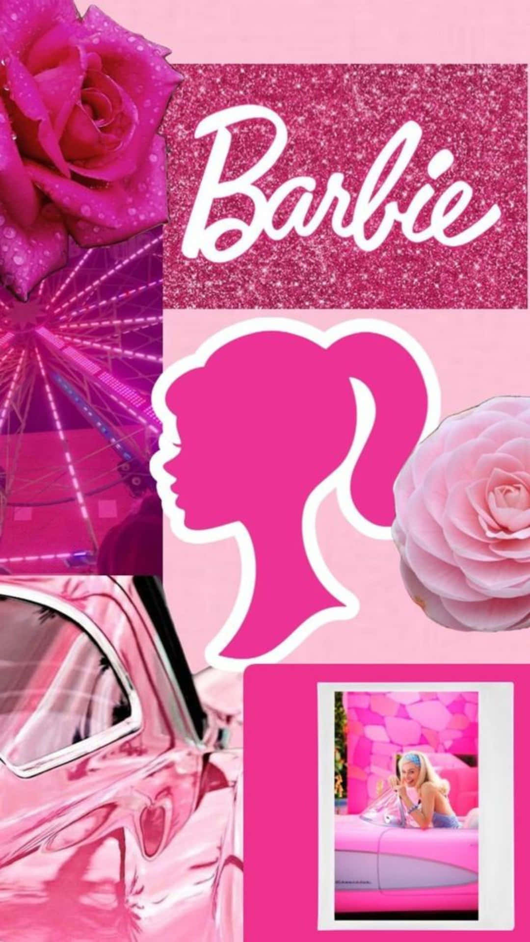 Barbie Aesthetic Collage Pink Motifs Wallpaper