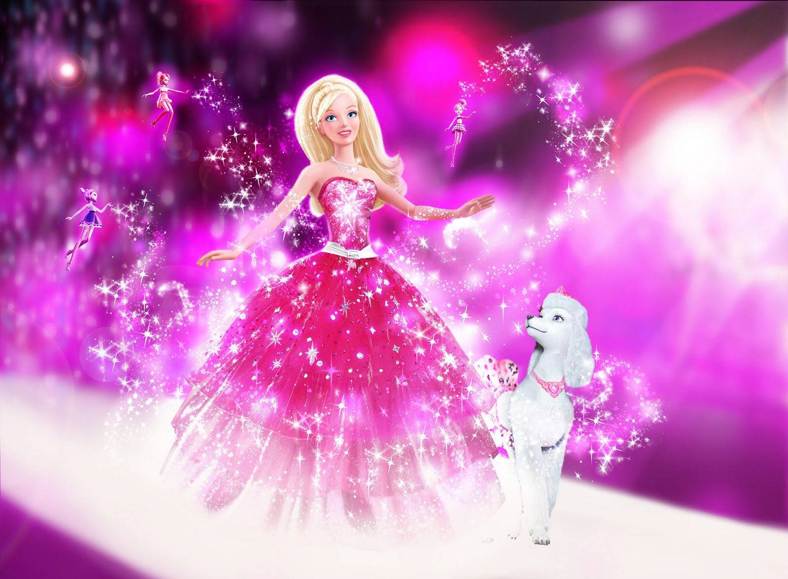 Download Barbie and her poodle posing together Wallpaper ...