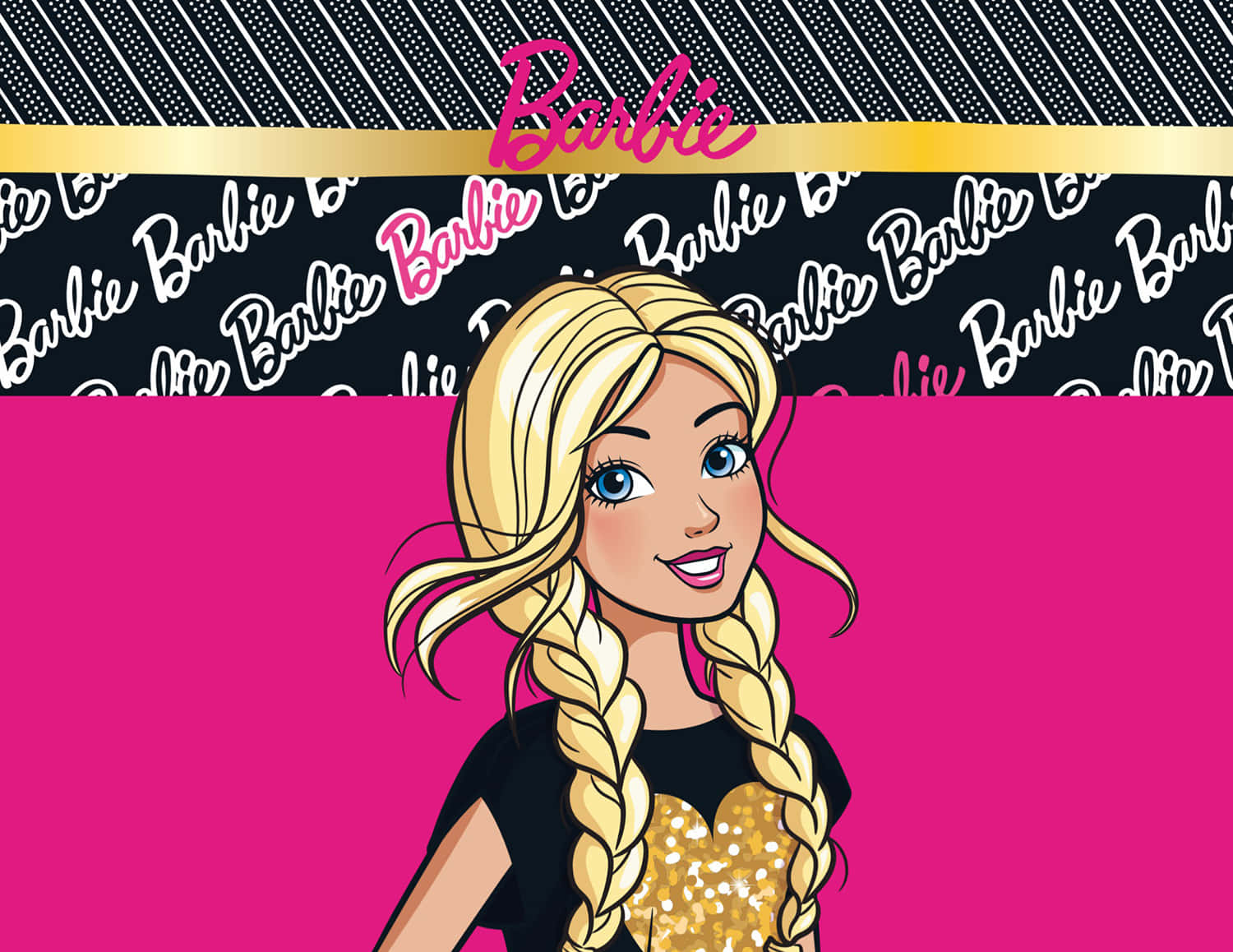 Barbie billeder på en lyserød baggrund