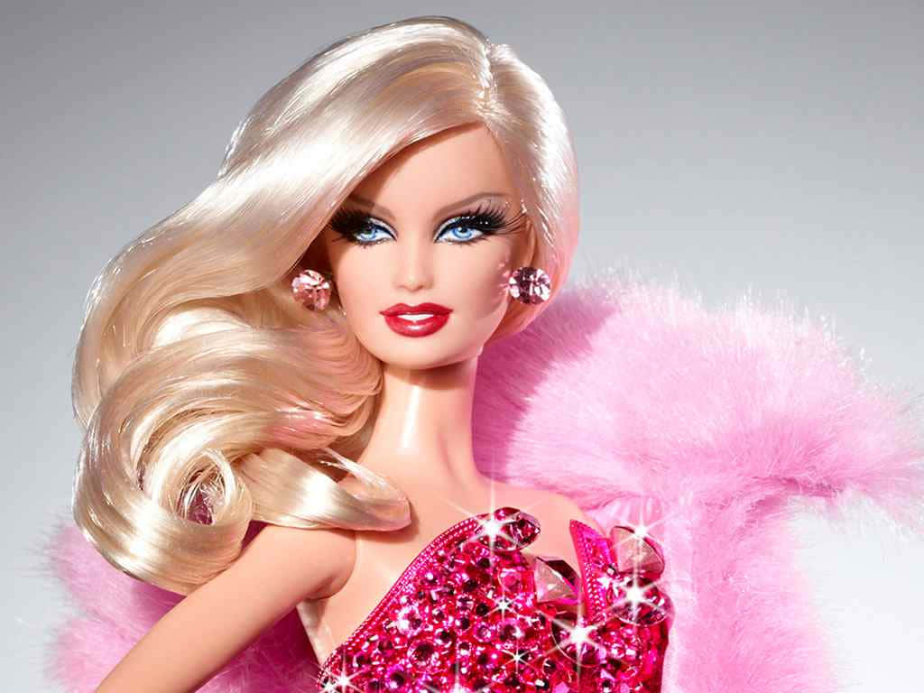 Barbie billeder pryder wallpaper'et.
